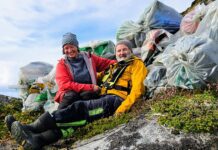 Ellen and Birger live full-time on their Fontaine Pajot Lavezzi and are paid to clean up remote natural reserves in Norway. (Photo/ Birger Haftor Nilsen and Ellen Gjertsen)