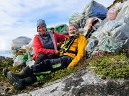 Ellen and Birger live full-time on their Fontaine Pajot Lavezzi and are paid to clean up remote natural reserves in Norway. (Photo/ Birger Haftor Nilsen and Ellen Gjertsen)