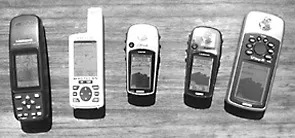 Five  GPS Handhelds