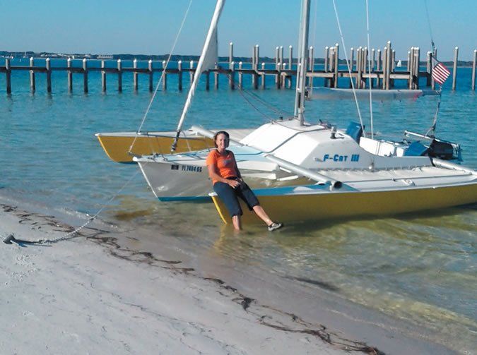 Patricia Holt kicks back at Navarre Beach