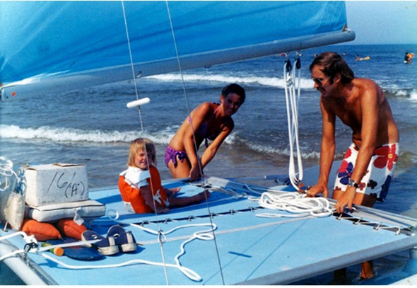 Hobie Alter, Cheryl Tiegs and a Yard Full of Hobie Cats