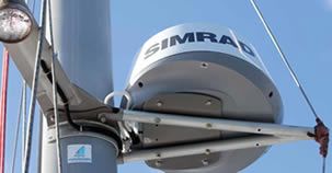 The scanners for the Simrad 4G and 3G test units were mounted 20 feet above water level