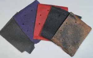 Practical Sailor tested a variety of abrasives, from left: Drywall screen, Cubitron II, Diablo, Gator, 3M general purpose