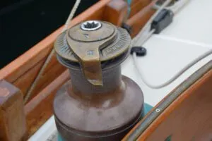 Bill replaced the stainless-steel winches with bronze for improved strength and style. (Photo/ Bert Vermeer)