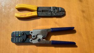 SUPER CHAMP Crimper above, Sea-dog Heat Shrink Crimper below. (Photo/ Adam Morris)