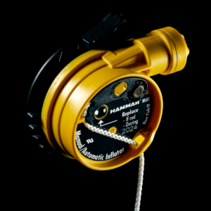 Your auto-inflating PFD will likely be equipped with a Hammar inflator. These are supposed to inflate only when they are exposed to enough pressure, at which point the inflator "will open their hydrostatic valve, allowing the water to meet the water-sensitive element and start the activation," writes Hammar. Photo courtesy of Hammar. 