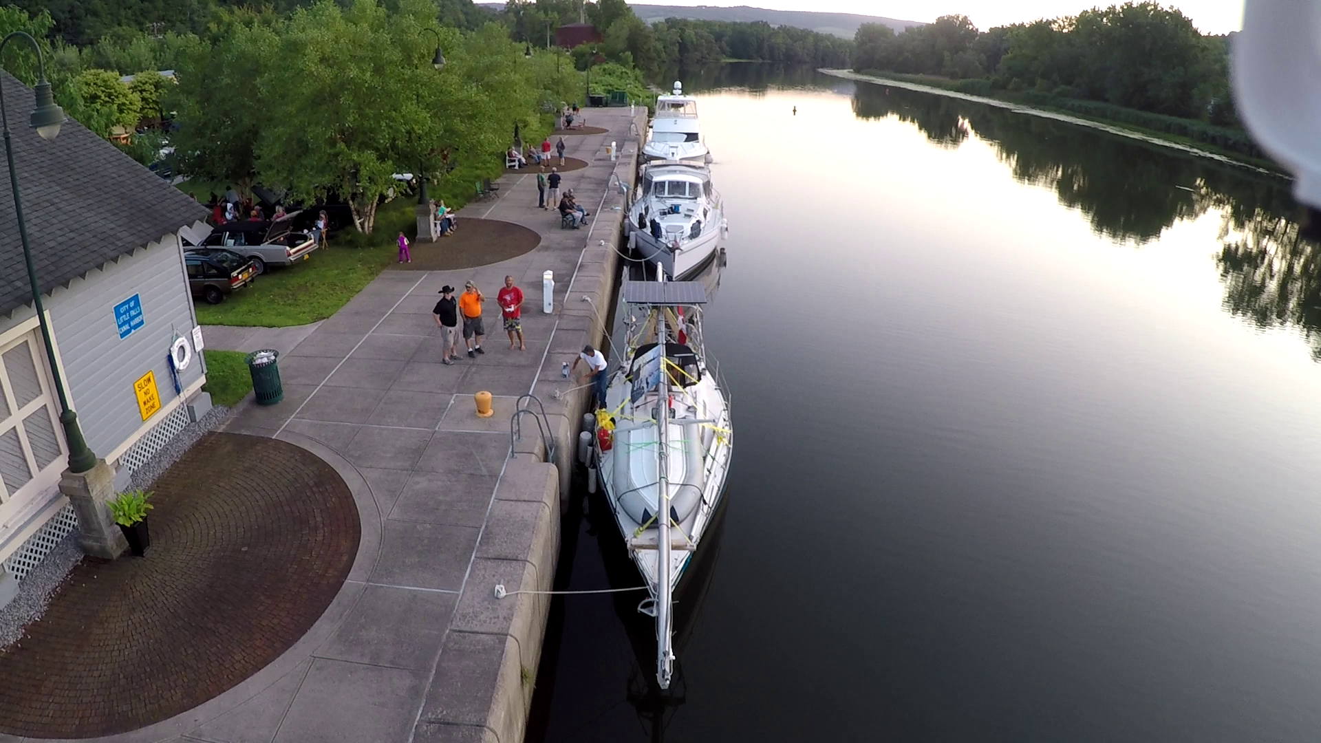 On the Erie Canal, the locks close every night so you only travel during the day and then stop in a small town for the night.