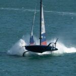 America's Cup sailboats have progressed from deep-keel monohull J-class Yachts, to regal Twelve Meters, to rambunctious wing-sailed catamarans. The rule now restricts boats to a single hull, but allows retractable, hydraulically actuated foils. Top speeds of 40 knots are common. (Photo/Shutterstock)