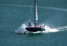 America's Cup sailboats have progressed from deep-keel monohull J-class Yachts, to regal Twelve Meters, to rambunctious wing-sailed catamarans. The rule now restricts boats to a single hull, but allows retractable, hydraulically actuated foils. Top speeds of 40 knots are common. (Photo/Shutterstock)