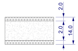 Figure 5: Fiberglass sandwich laminate of comparable stiffness to 6mm aluminum.