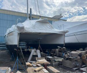 This is how I found my boat after a year. The boat yard did not think I would launch, clearly. (Photo/ Alex Jasper)