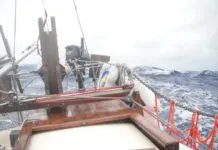 During an Atlantic crossing in 2015, Super Storm Sandy hit us about two days out from Tenerife and lasted almost a month with winds between 30 and 40 knots plus big seas. (Photo/ Roland Stockham)