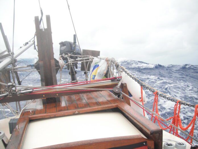 During an Atlantic crossing in 2015, Super Storm Sandy hit us about two days out from Tenerife and lasted almost a month with winds between 30 and 40 knots plus big seas. (Photo/ Roland Stockham)