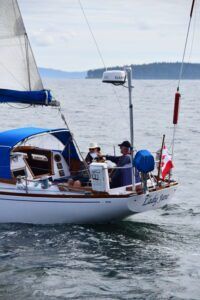 Under a steady breeze, this Ericson 41 cruises at 6 knots. She feels stable yet accelerates well and is maneuverable. (Photo/ Bert Vermeer) 