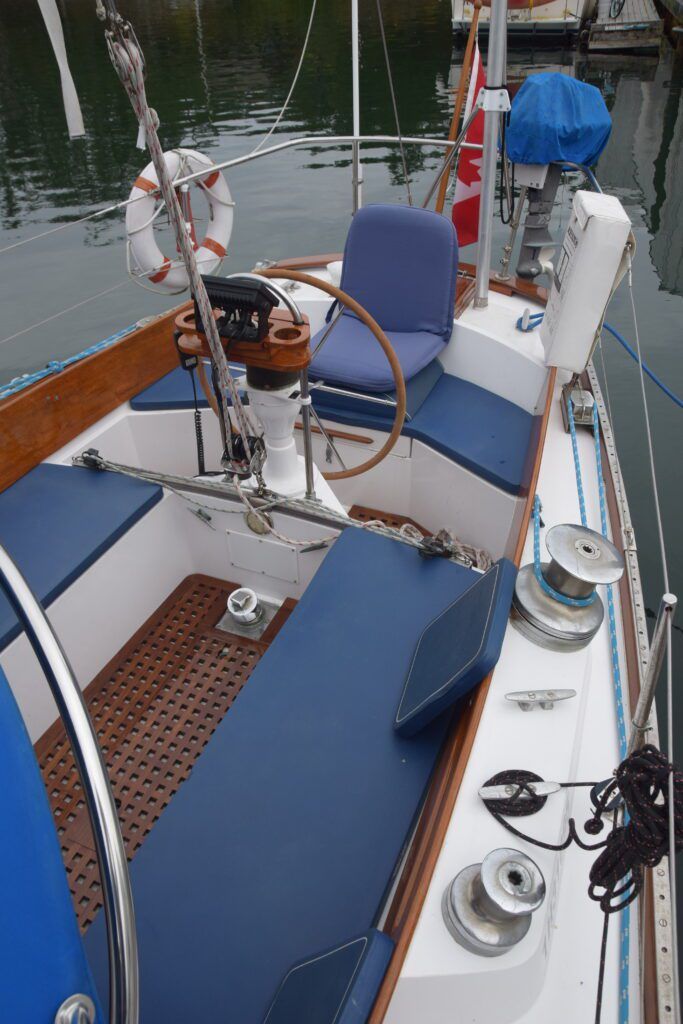 The large, long cockpit provides ample room to stretch out and enjoy sailing. It isn't protected from the elements, however, so foul weather gear is a must if you're in rainy locales. (Photo/ Bert Vermeer)