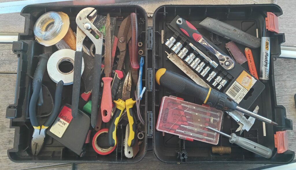 Leventeia's quick response tool kit. Power tools, spanners, etc. are stored elsewhere. (Photo/ Brett Campbell)