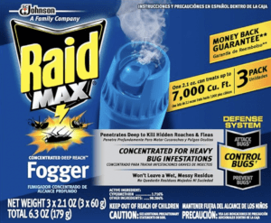 Bug bombs like the Raid MAX Fogger contain cypermethrin which handle most bugs, except for termites. 