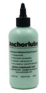 Anchorlube All-Purpose Metalworking Compound. A water soluable cutting fluid/paste. It can be used as-is, diluted 1:1 with water for drilling deep holes in stainless, and as much as 5:1 with water for spraying on holes saws and saber saw blades. If it saves just a few holes and a few bits, it’s paid for. 