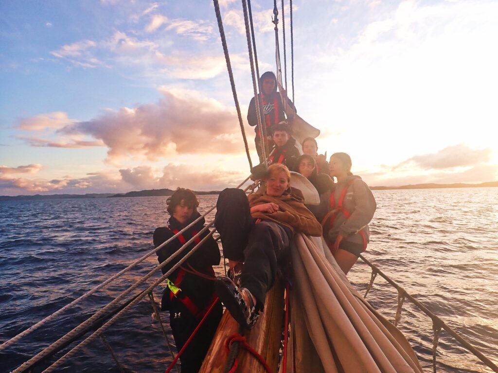 My trainees and I spending our last sunset together on the bowsprit. (Photo/ Erin Kee)