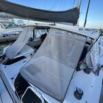 Multiple cockpit enclosures were essential to make the cockpit comfortable in varying conditions. These shade flaps helped to keep temperatures down. Alex made them in a marina while waiting for a storm to pass. (Photo/ Alex Jasper)