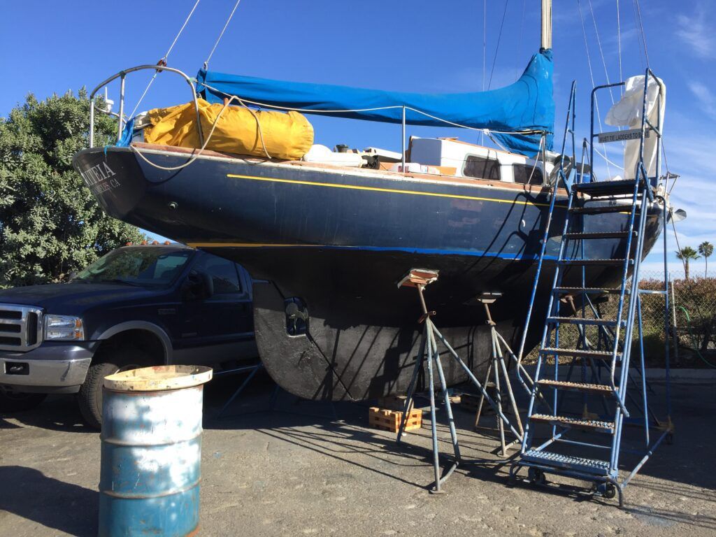 The refit was done slowly over 4 years. However, James was only in the Ventura Harbor Boatyard for 3 weeks or so. (Photo/ James Frederick)