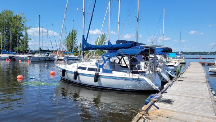 Mid-May at Ile Perrot Yacht Club in Quebec. This time of year is when the sailing season begins in earnest. (Photo/ Marc Robic)