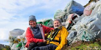 Ellen and Birger live full-time on their Fontaine Pajot Lavezzi and are paid to clean up remote natural reserves in Norway. (Photo/ Birger Haftor Nilsen and Ellen Gjertsen)