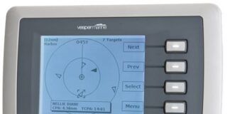 Vesper Marine WatchMate 850 is an class "B" AIS transponder system that lets boats know your location and, at the same time, lets you know which boats are around you. Photo courtesy of Vesper Marine.